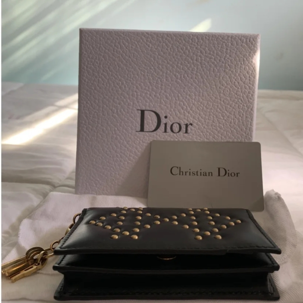 Dior Black Wallet with Gold Accents